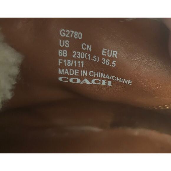 Limited Edition Coach Monogram Shearling-Lined Winter Boots Size 6B, Tan/Brown - Picture 7 of 12